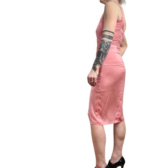 Women's BCB Generation Pink w/ Black Polka Dot Dress - Size 0 ( XXS / XS ) - Picture 12 of 13